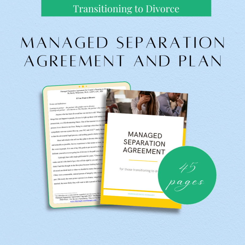 managed separation agreement - divorce