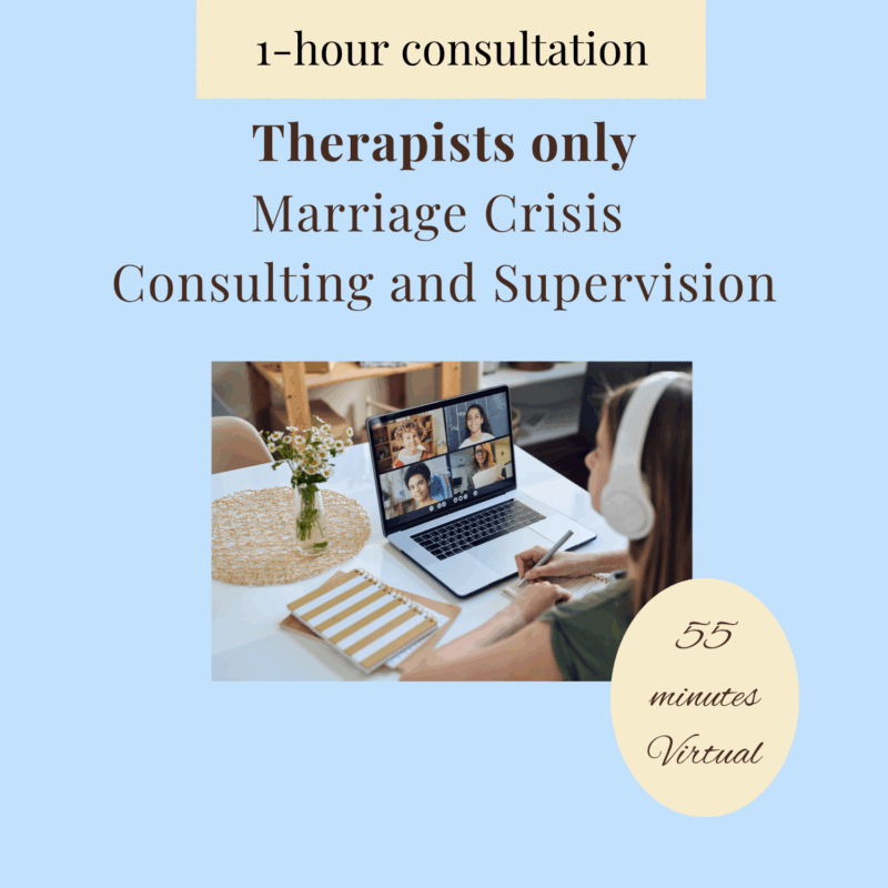 Marriage Crisis Management Supervision for Marriage Therapists (Registration in description)